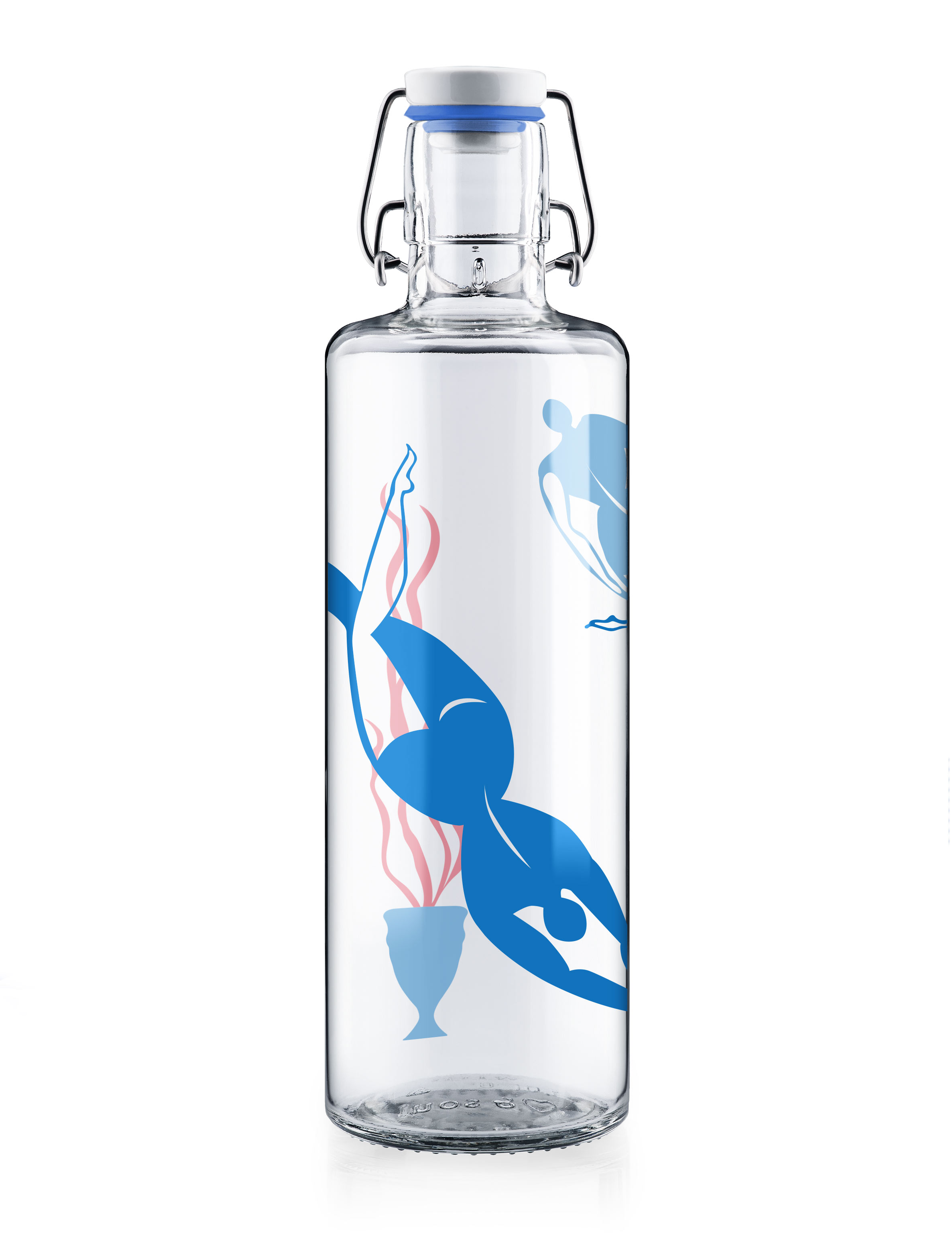 Trinkflasche aus Glas 1l - Divine Divers