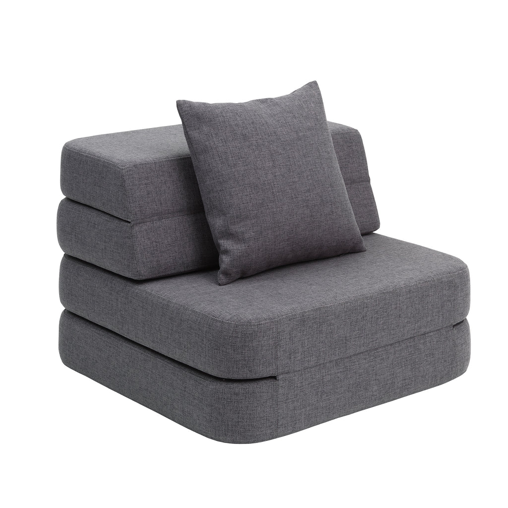 Klapp-Sofa "KK 3 Fold Sofa" Single - Blue Grey/ Grey 