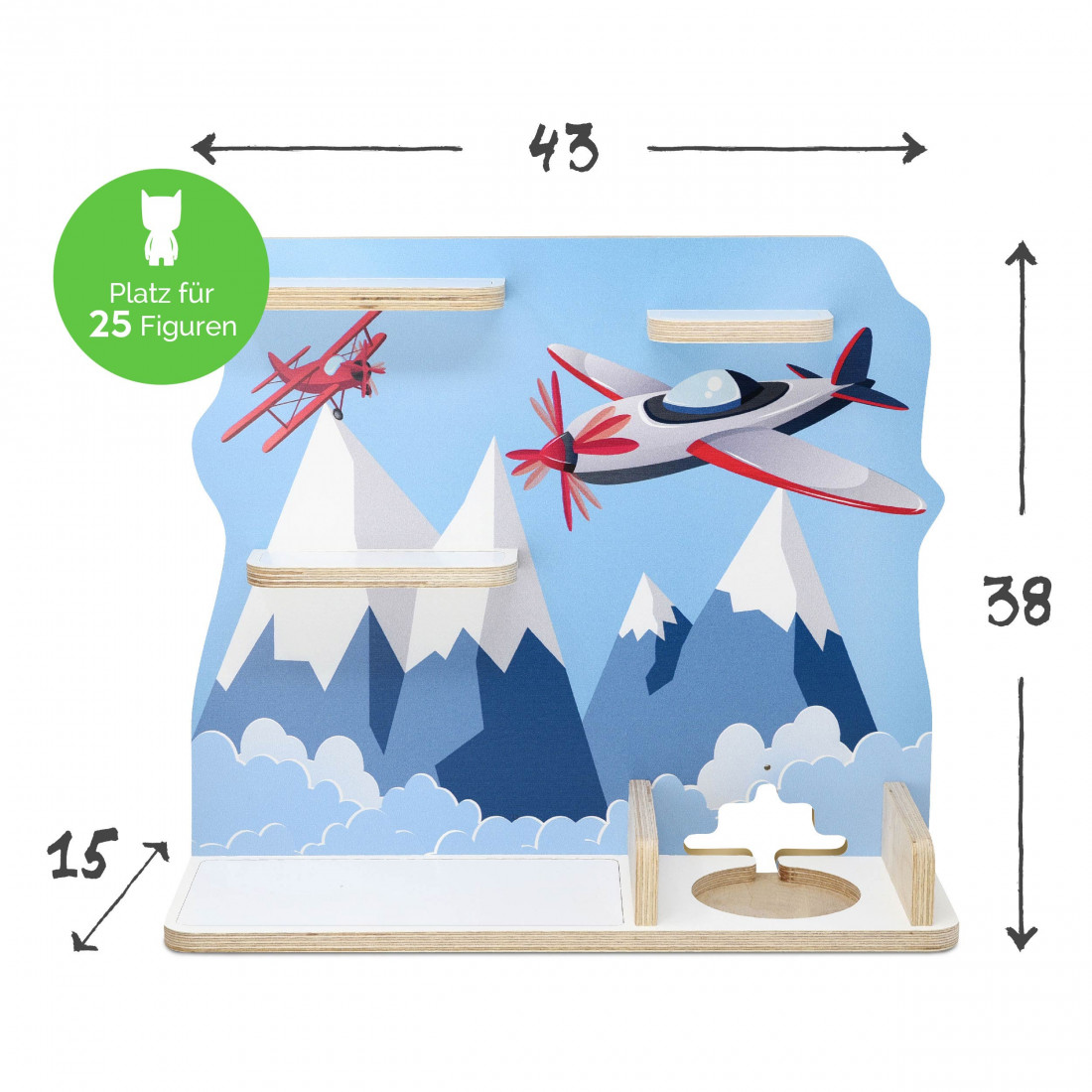 Musikboxregal passend für Toniebox, 'Flugzeug', mittel