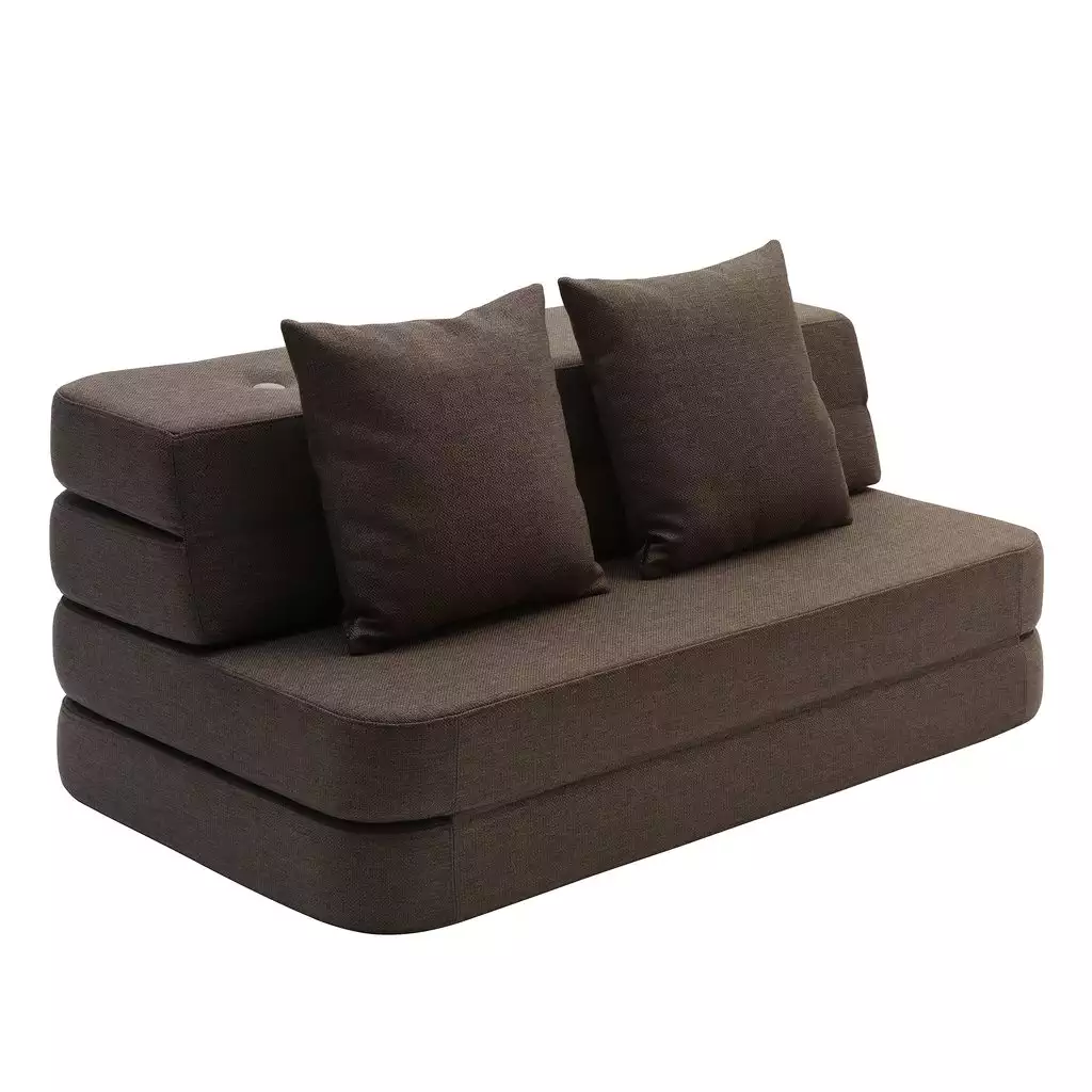 Klapp-Sofa "KK 3 Fold Sofa" (120 cm) -  Brown / Sand