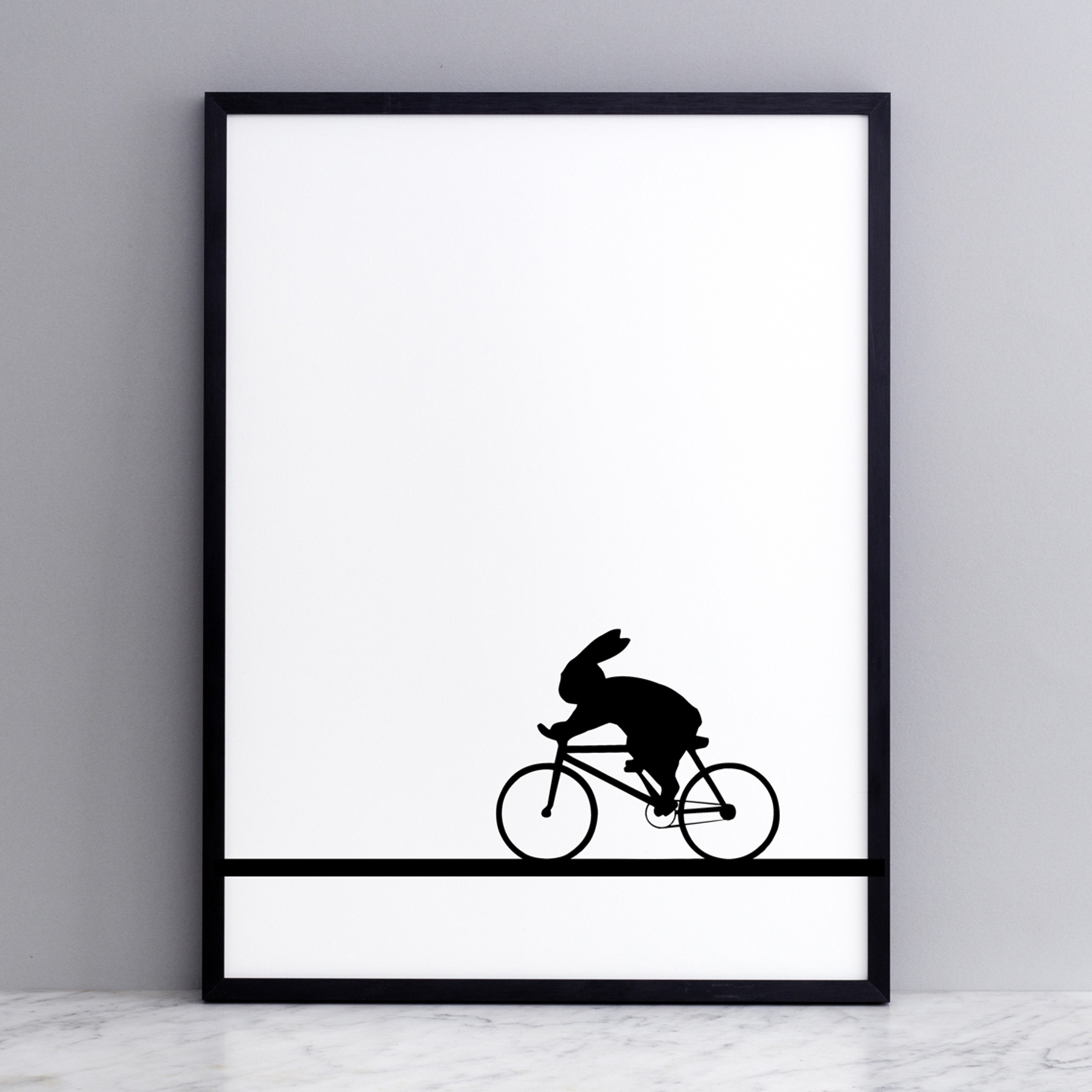Bild "Racing Bike Rabbit" 30x40 cm