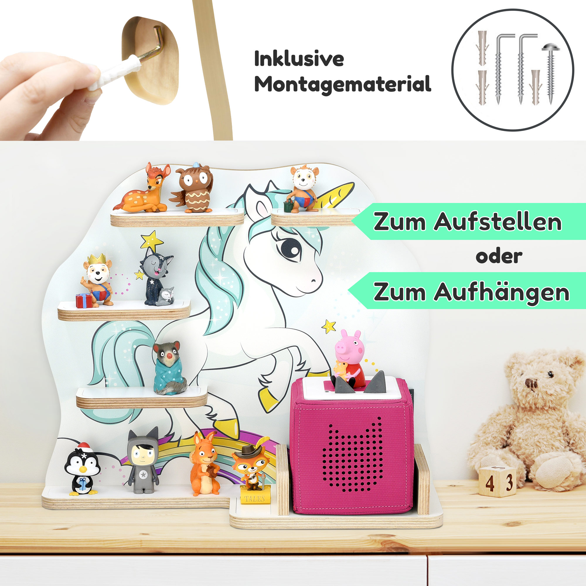 Regal für Tonies, 'Einhorn', mttel