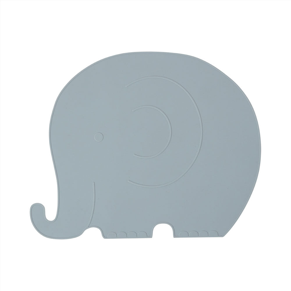 Tischset für Kinder "Henry Elephant - Pale Blue" aus Silikon