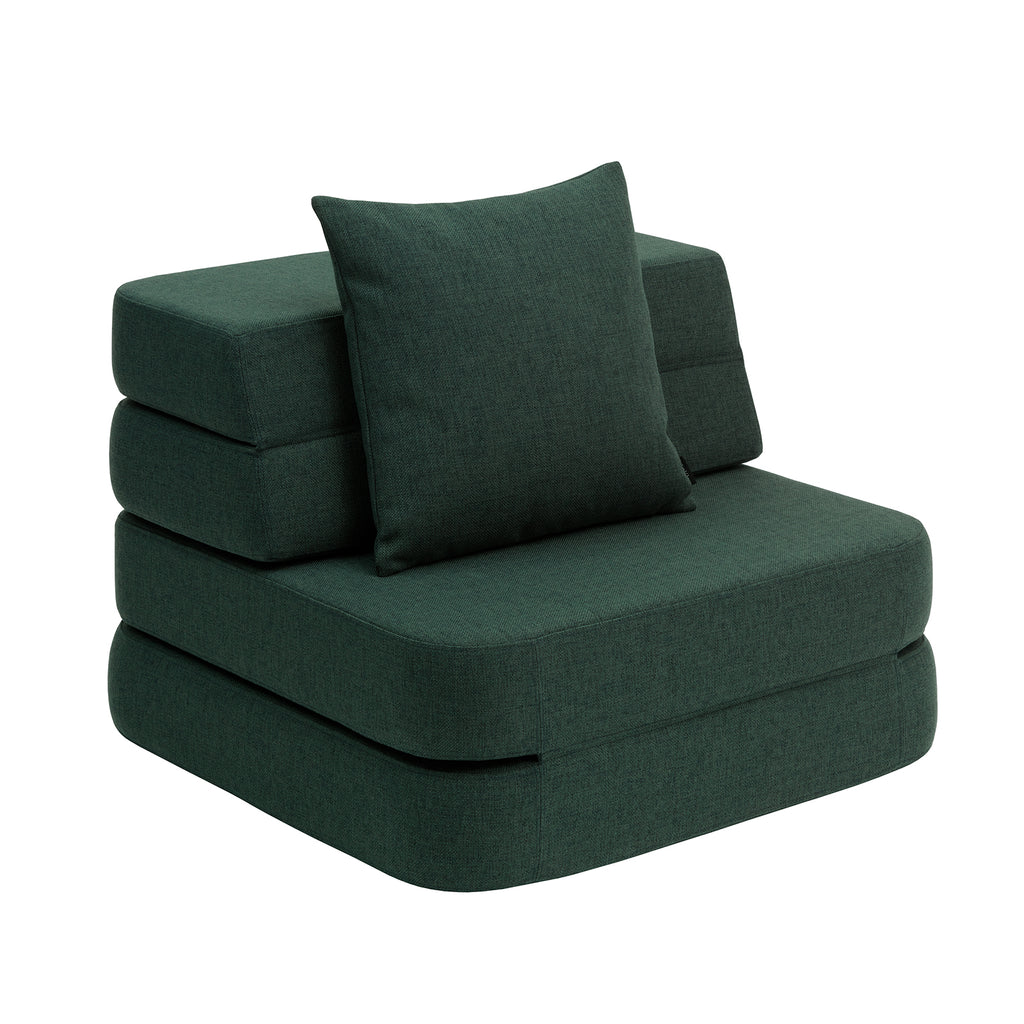 Klapp-Sofa "KK 3 Fold Sofa" Single -Deep Green/ Light Green 