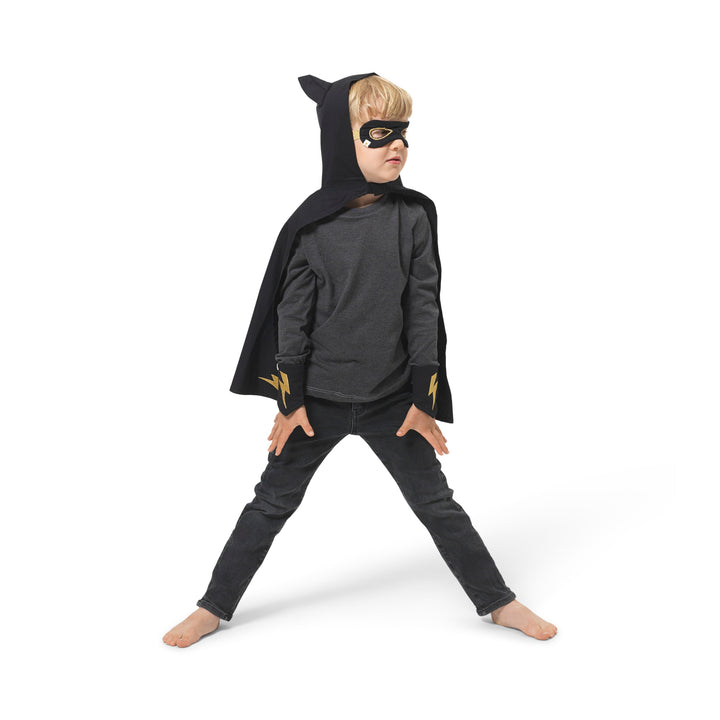 Kinder-Kostüm "Dress-up Superhero Set" - schwarz aus Biobaumwolle