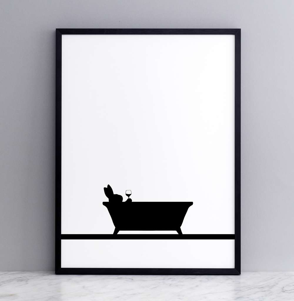 Bild "Bathtime Rabbit" 30x40 cm