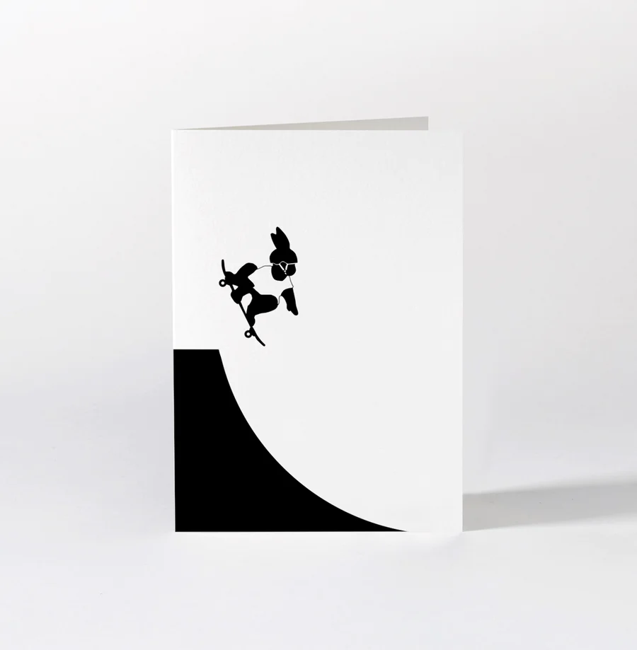 Grußkarte "Skateboarding" Rabbit