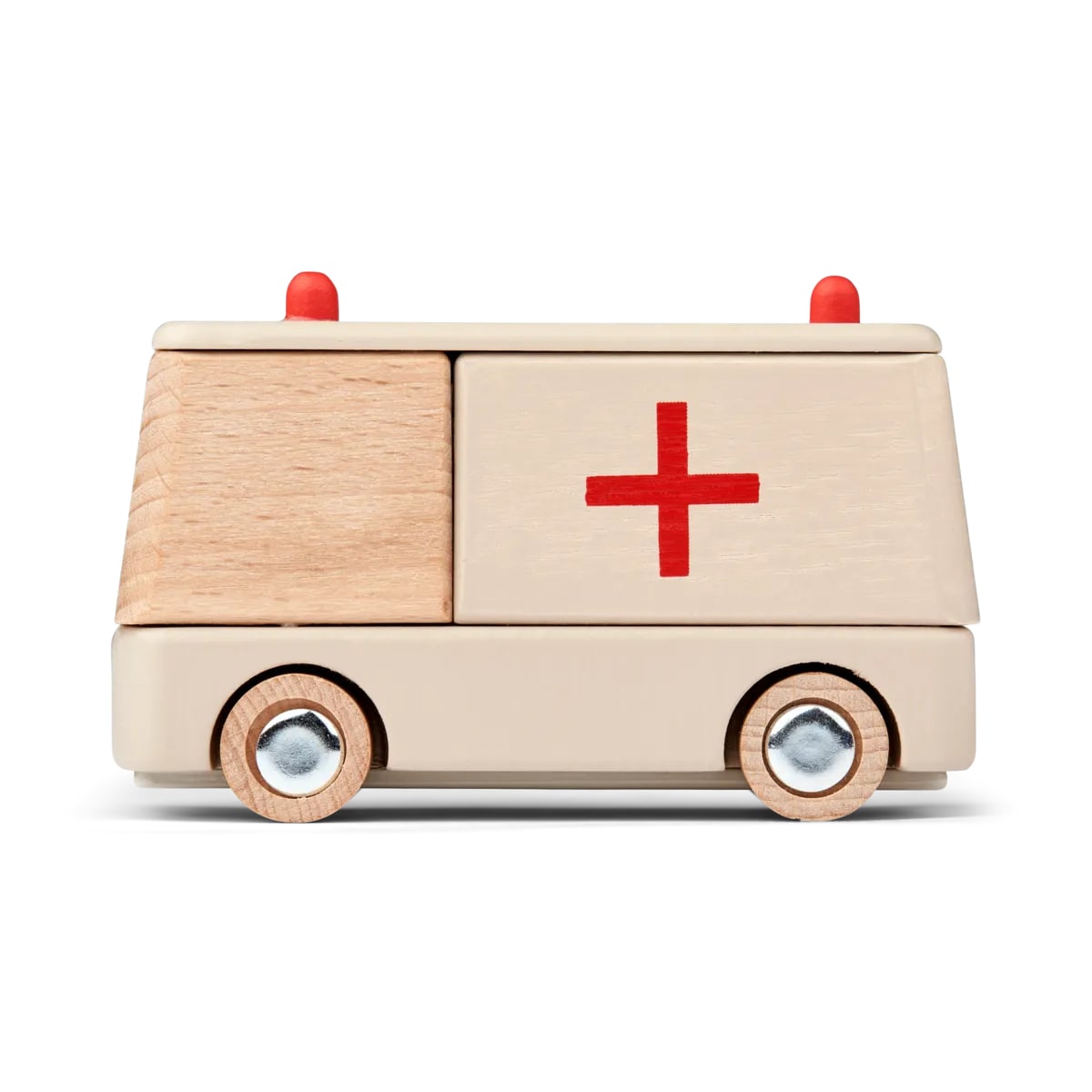 Holzauto Village "Krankenwagen-Aurora Red / Sandy mix" 