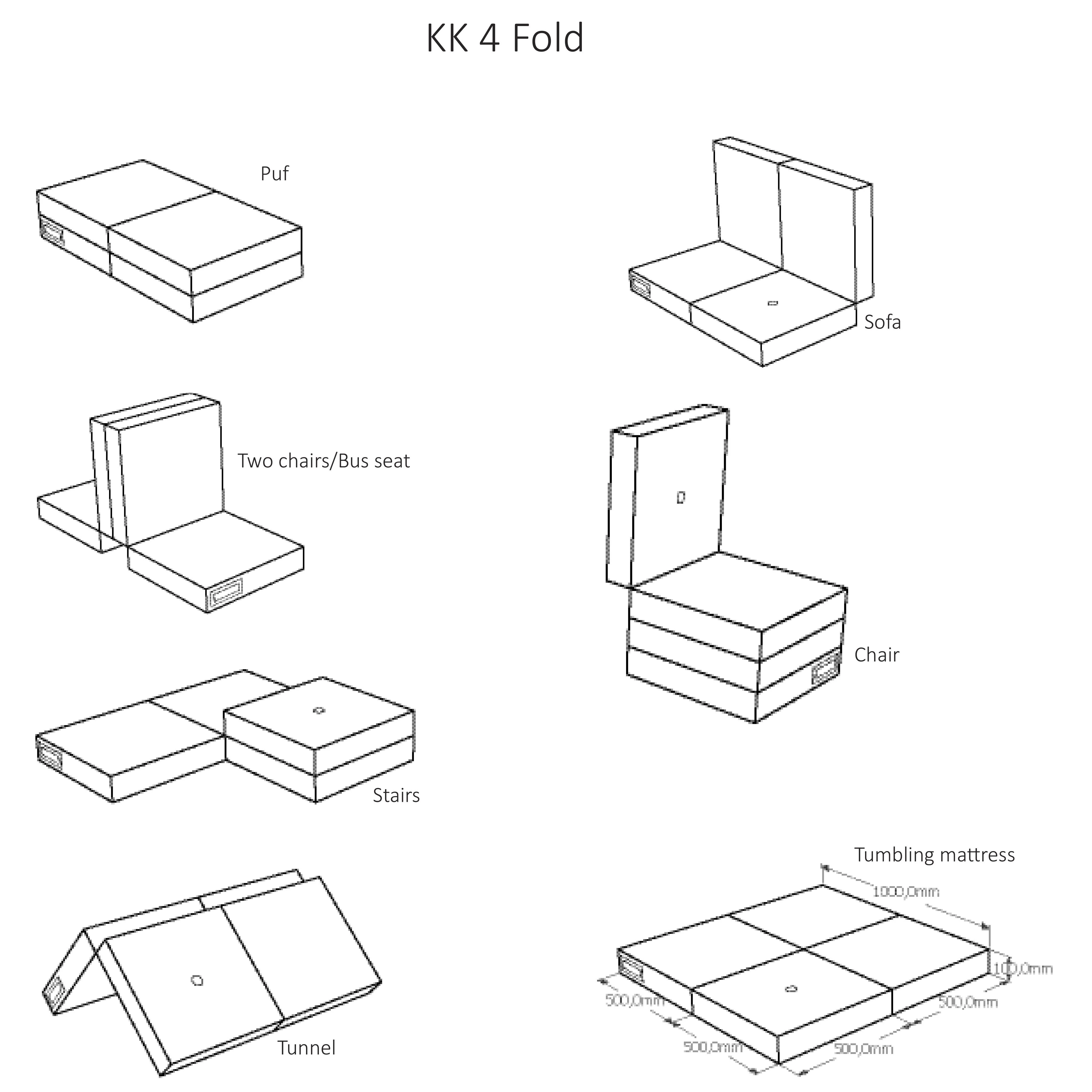 Multifunktionaler Pouf "KK 4 Fold" - Deep Green/ Light Green