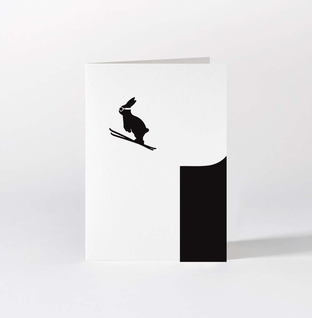 Grußkarte "Ski Jumping" Rabbit