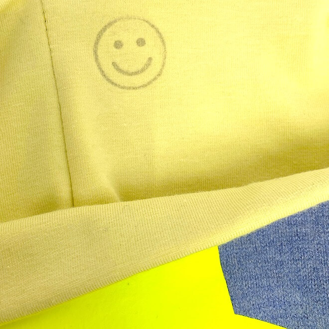 Merino Kindermütze - jeans-gelb Neonstern gelb