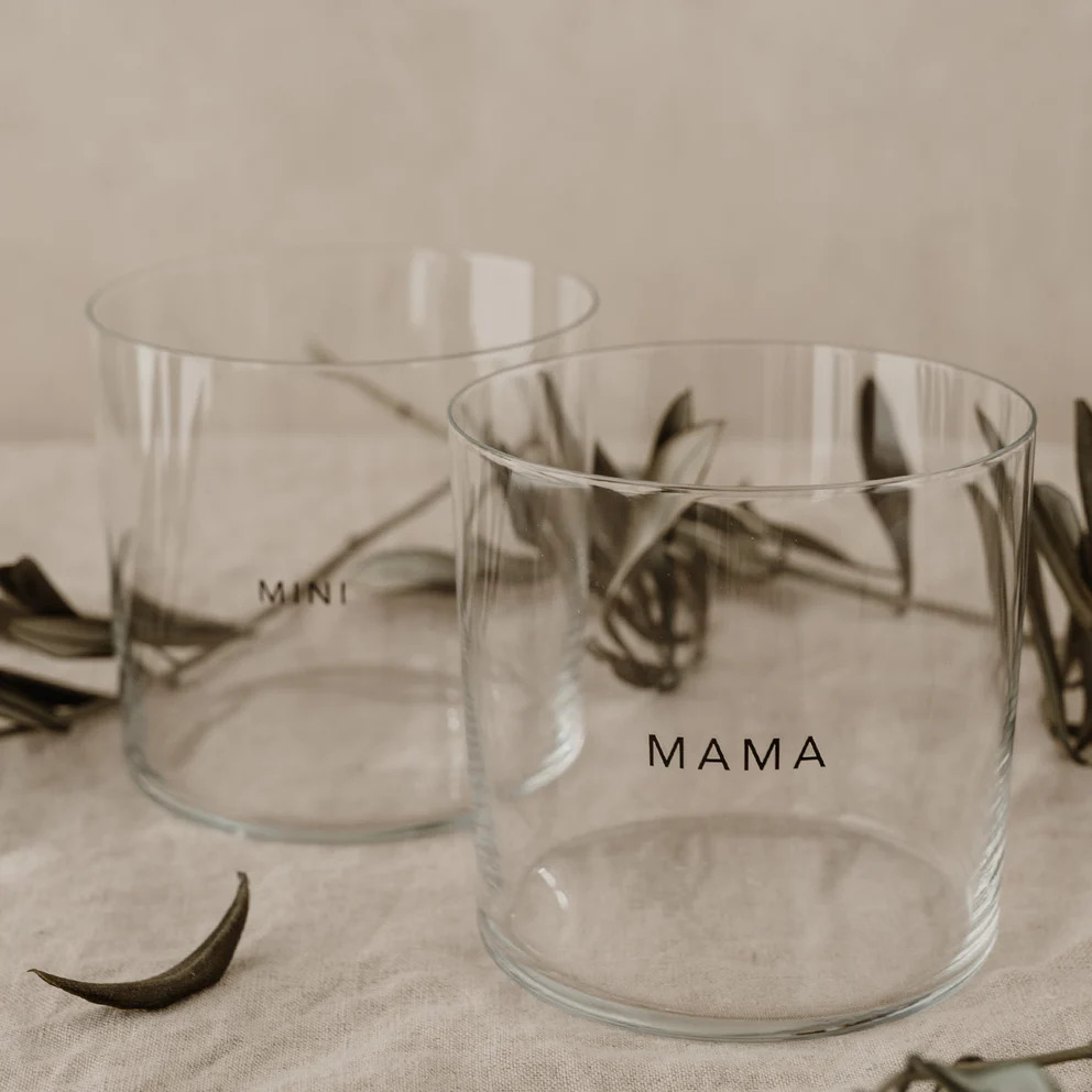 Trinkglas im 2er-Set Mama & Mini schwarz