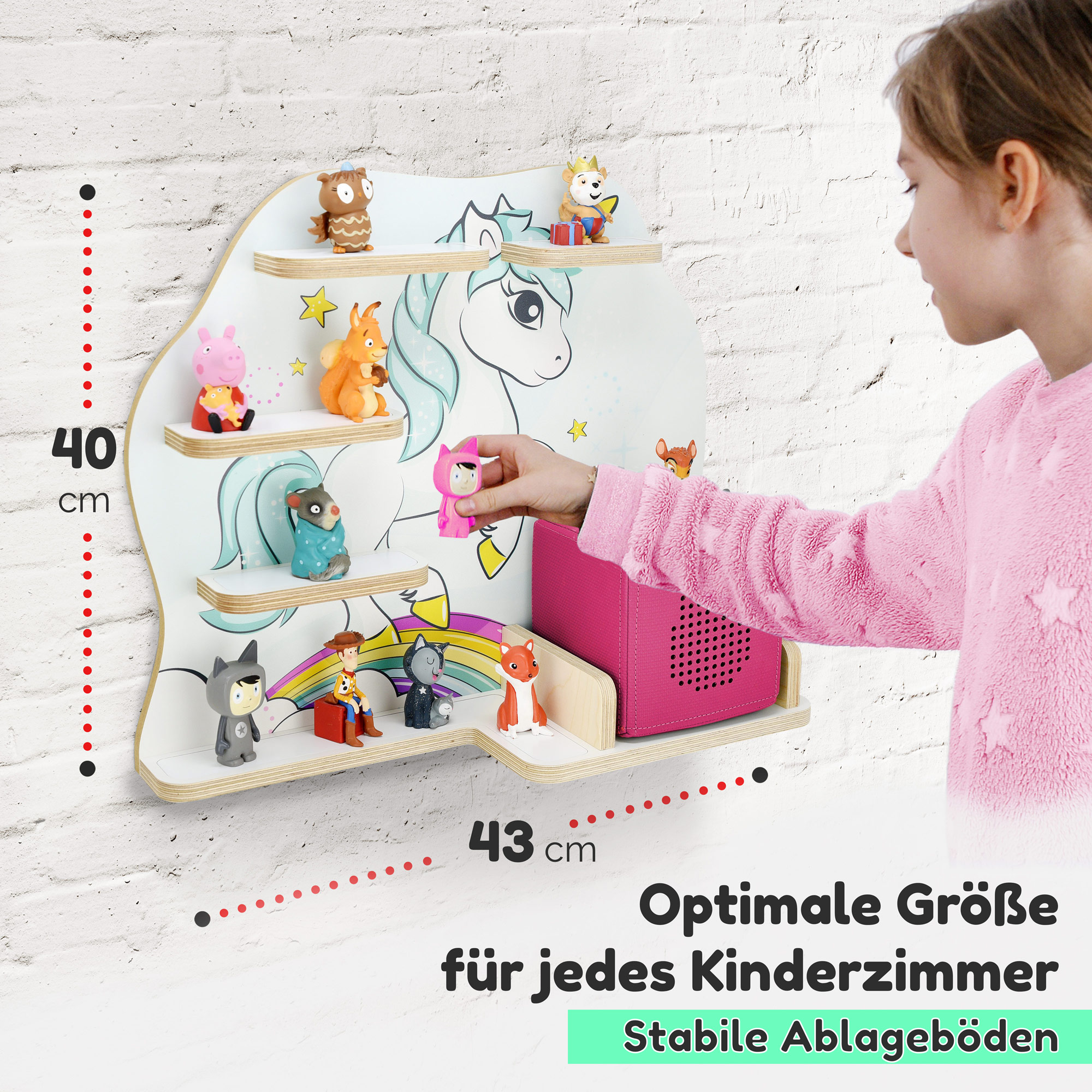 Regal für Tonies, 'Einhorn', mttel