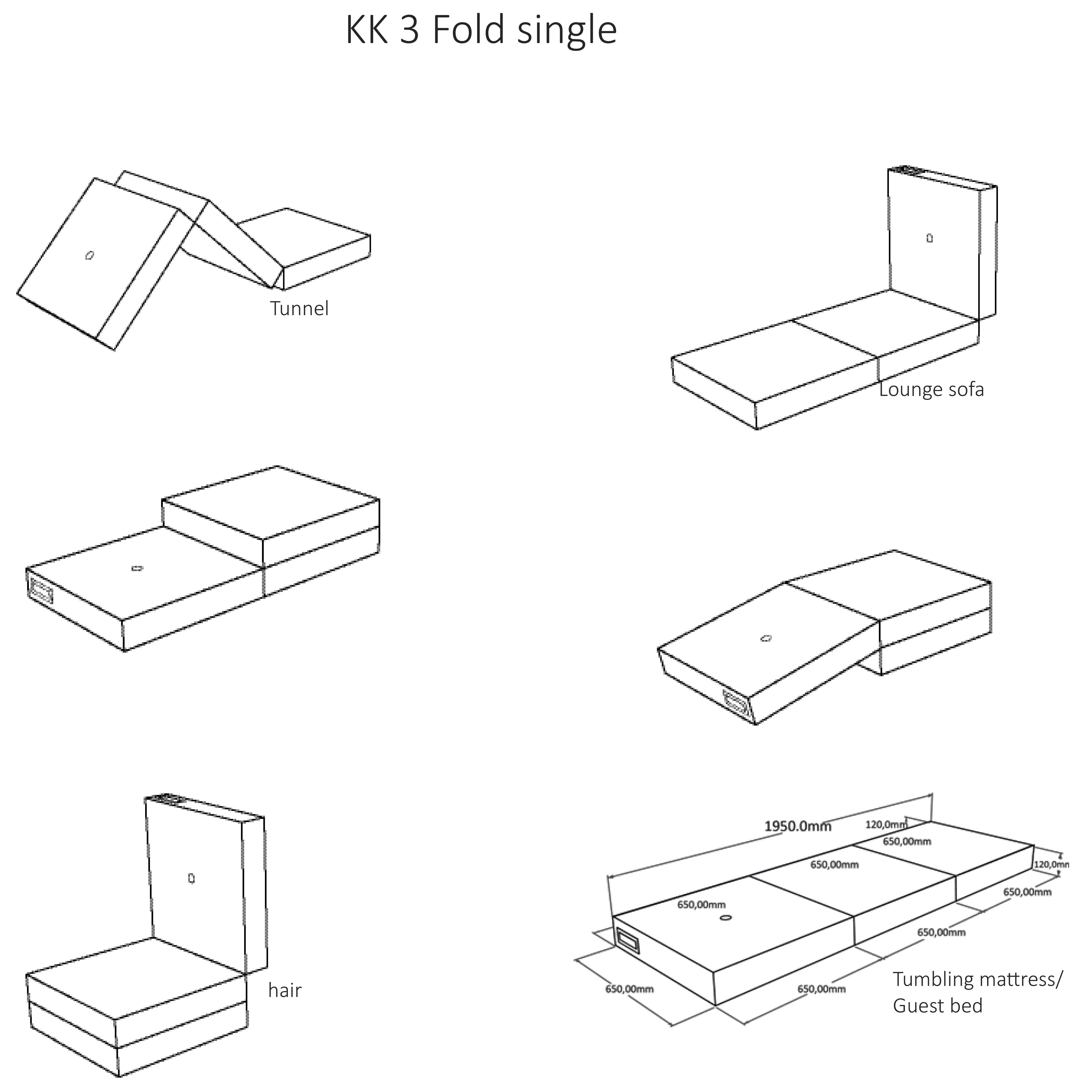 Multifunktionaler Pouf "KK 3 Fold single" - Beige / Sand