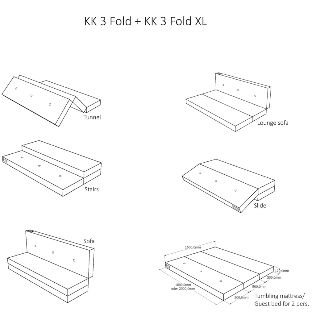 Klapp-Matratze "KK 3 Fold" (180 cm) - Beige / Sand  