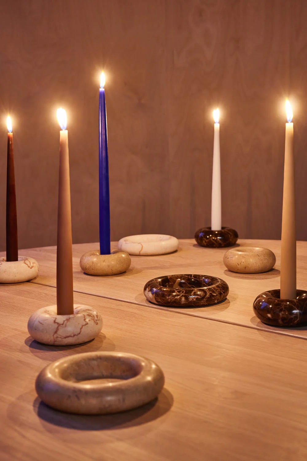 Kerzenständer aus Marmor- Groß "Savi"- Beige