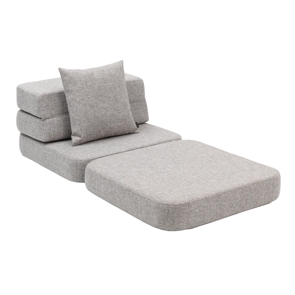 Klapp-Sofa "KK 3 Fold Sofa" Single Soft - Multi Grey/ Grey