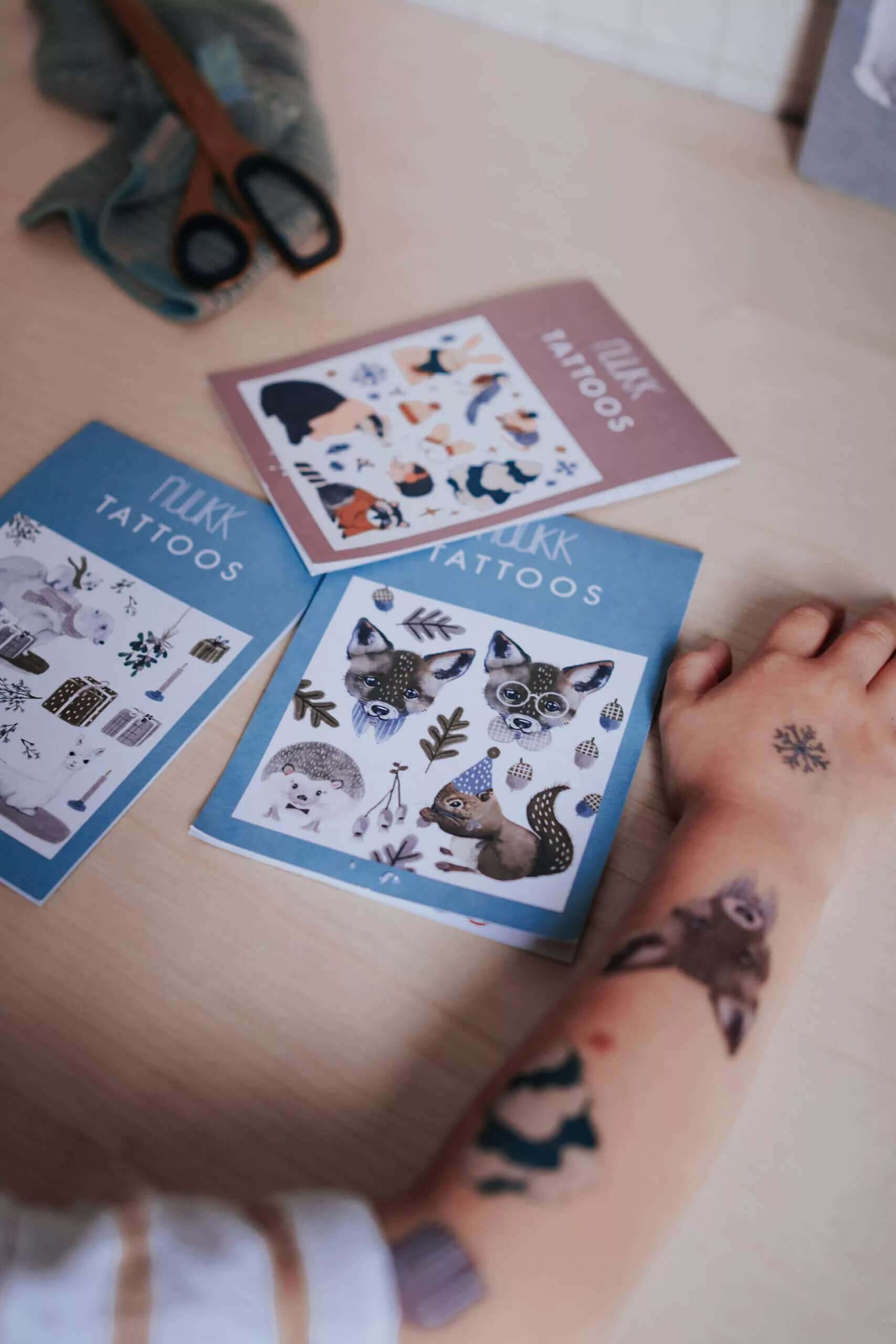 Organic Kinder Tattoos "Fuchs und Eichhörnchen" 