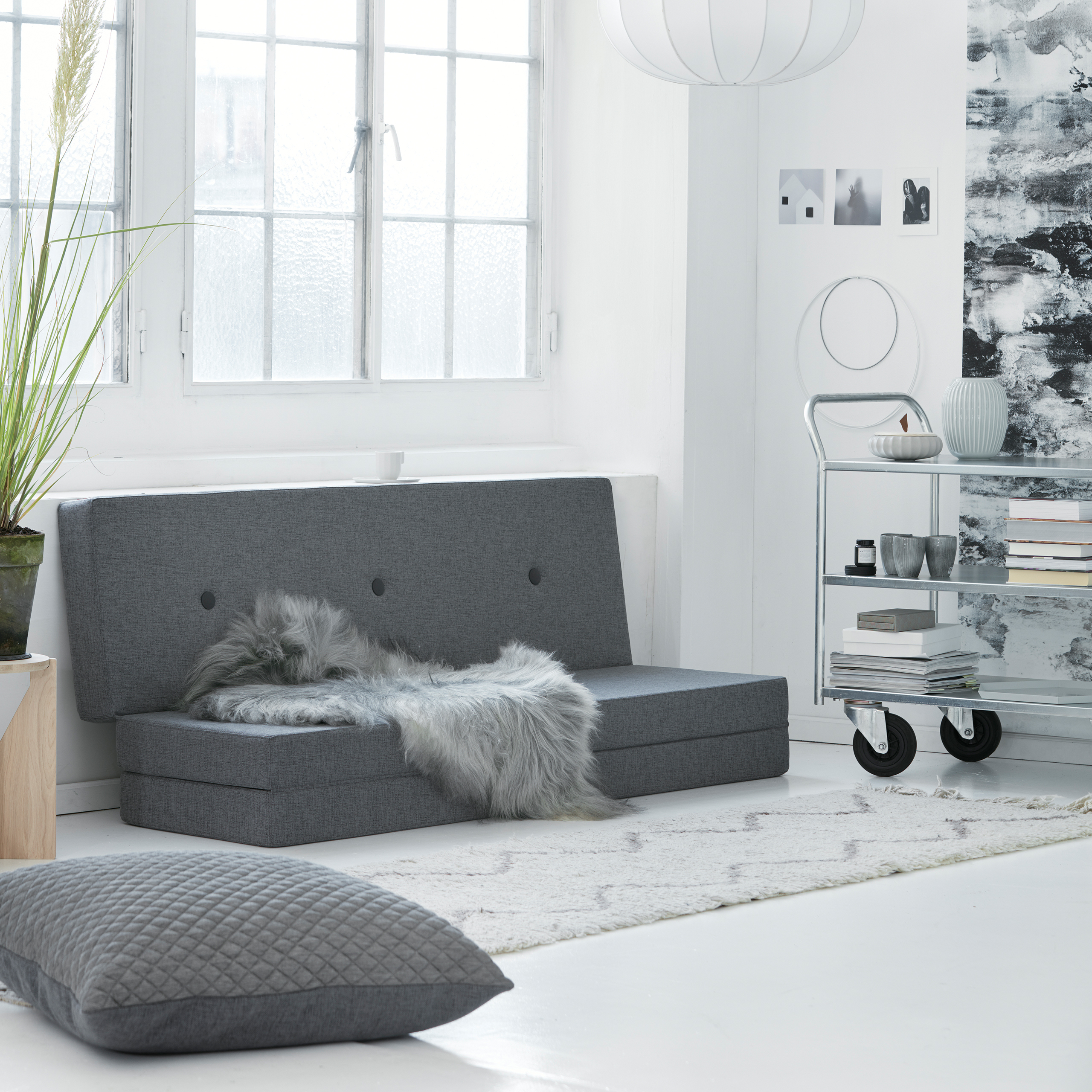 Klapp-Matratze "KK 3 Fold" (180 cm) - Blue Grey / Grey