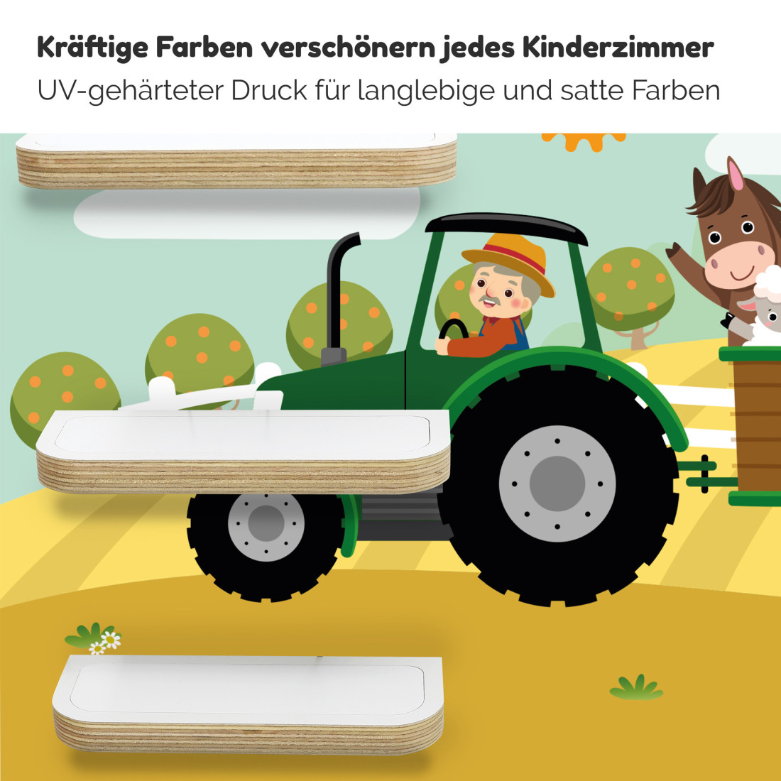 Regal für Tonies, 'Bauernhof', mit schmalem Boden, mittel