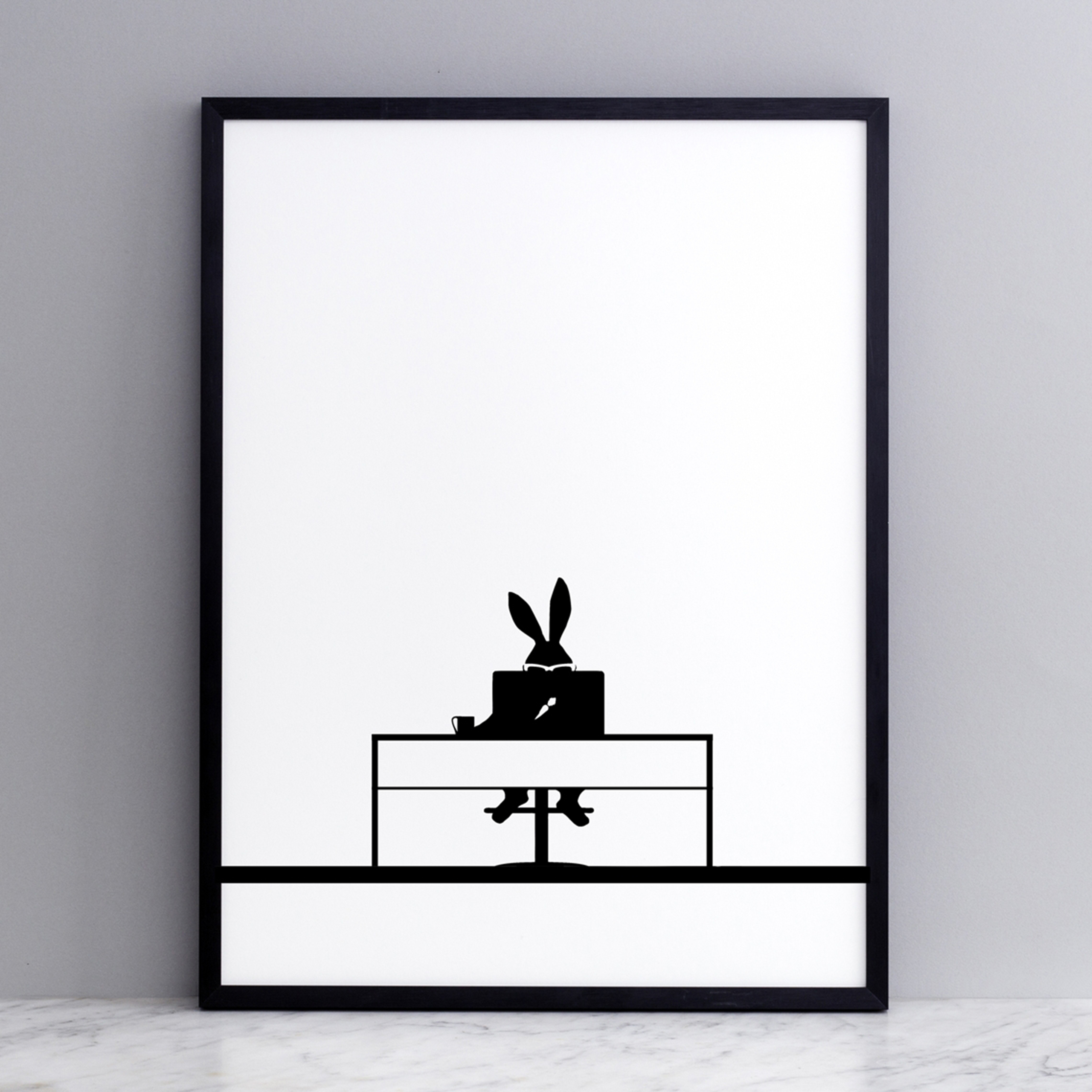 Bild "Working Rabbit" 30x40 cm