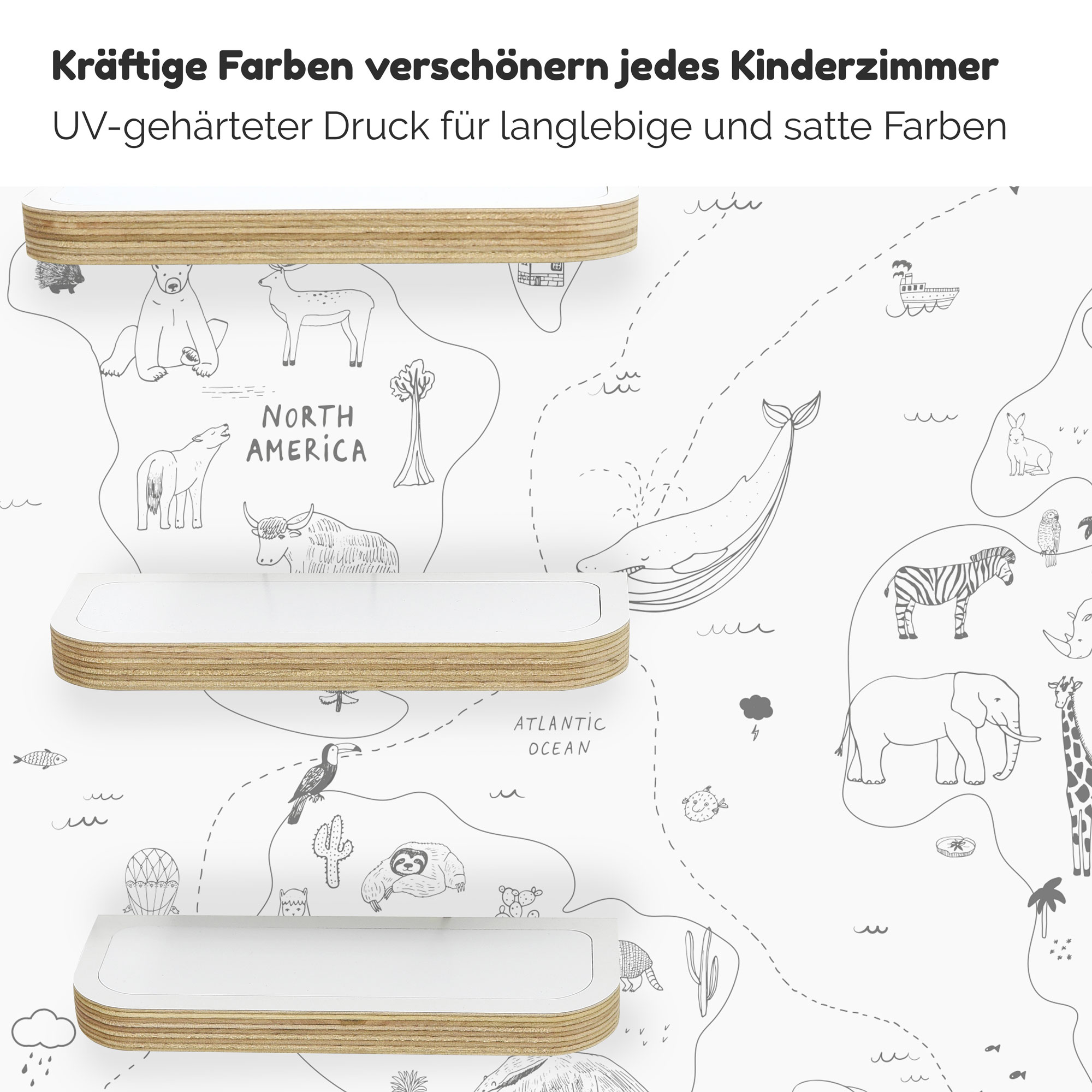 Regal für Tonies (B-Ware), 'Weltkarte', mittel