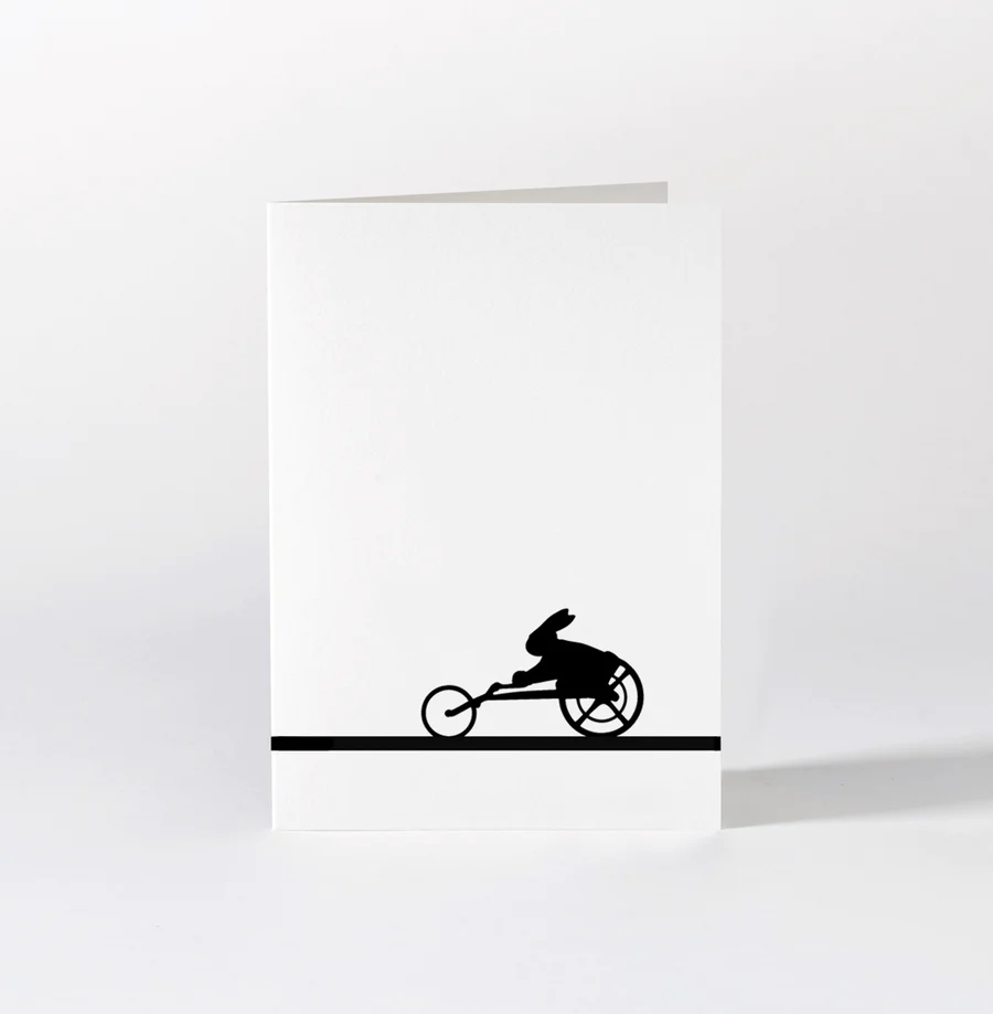 Grußkarte "Wheelchair Racing Rabbit"