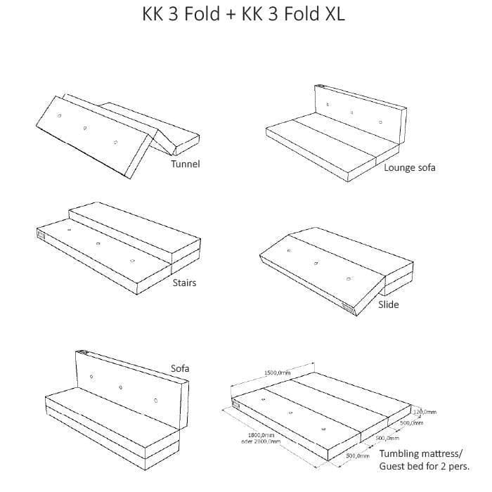 Klapp-Matratze "KK 3 Fold XL" (200 cm) - Beige/ Sand