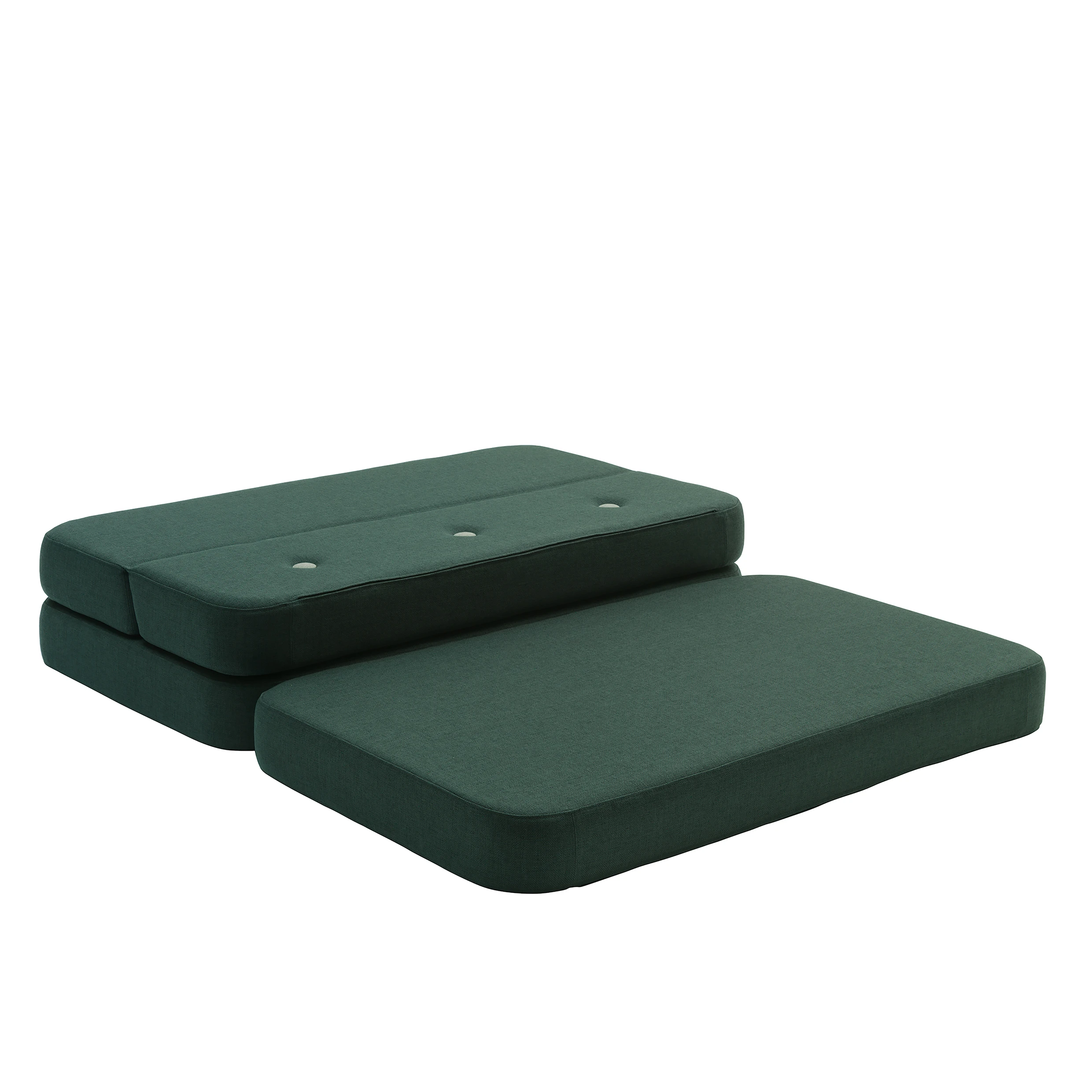 Klapp-Sofa "KK 3 Fold Sofa XL soft" (140 cm) - Deep Green / Light Green