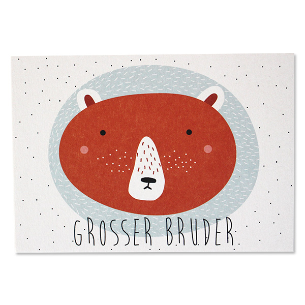 Geburtstags-Postkarte Bär "Grosser Bruder"