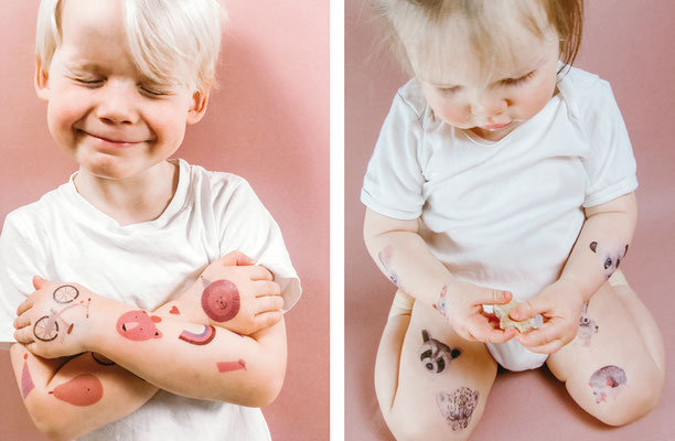 Organic Kinder Tattoos "Tierfreunde"