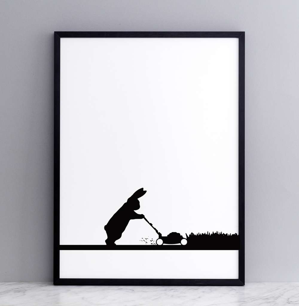 Bild "Mowing Rabbit" 30x40 cm