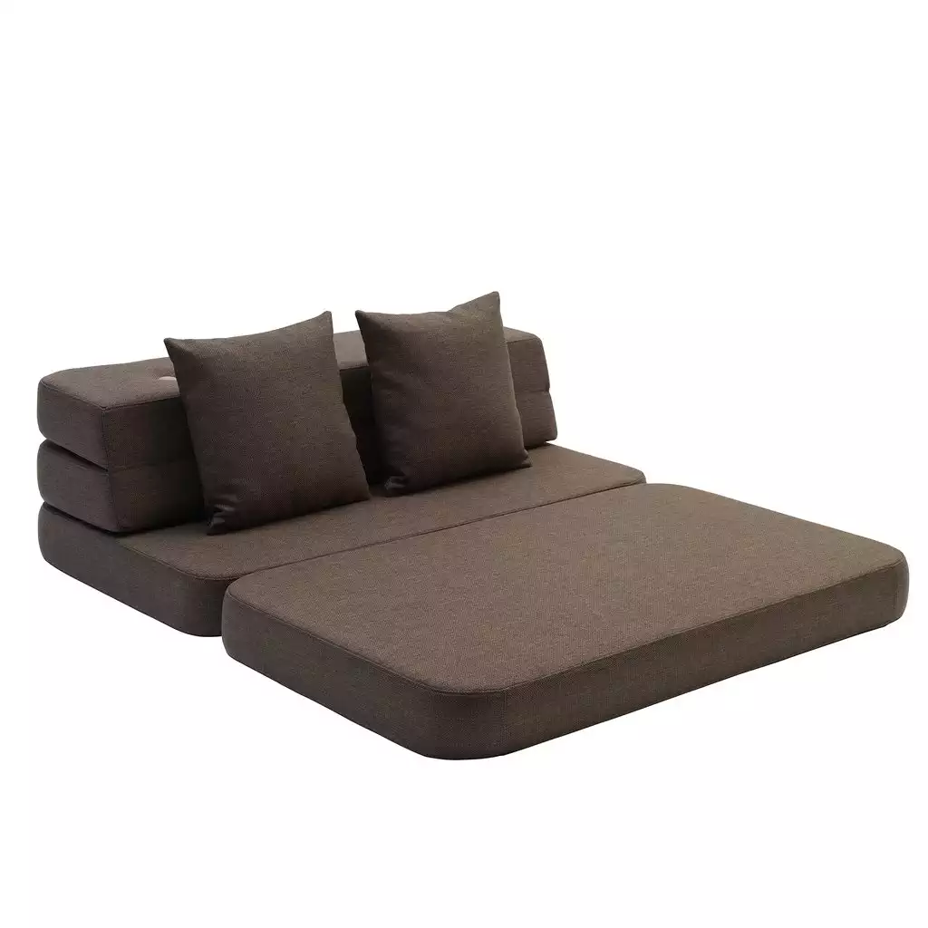 Klapp-Sofa "KK 3 Fold Sofa" (120 cm) -  Brown / Sand